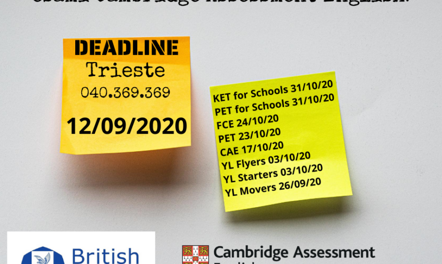 scadenza iscrizioni Cambridge 12_09_2020